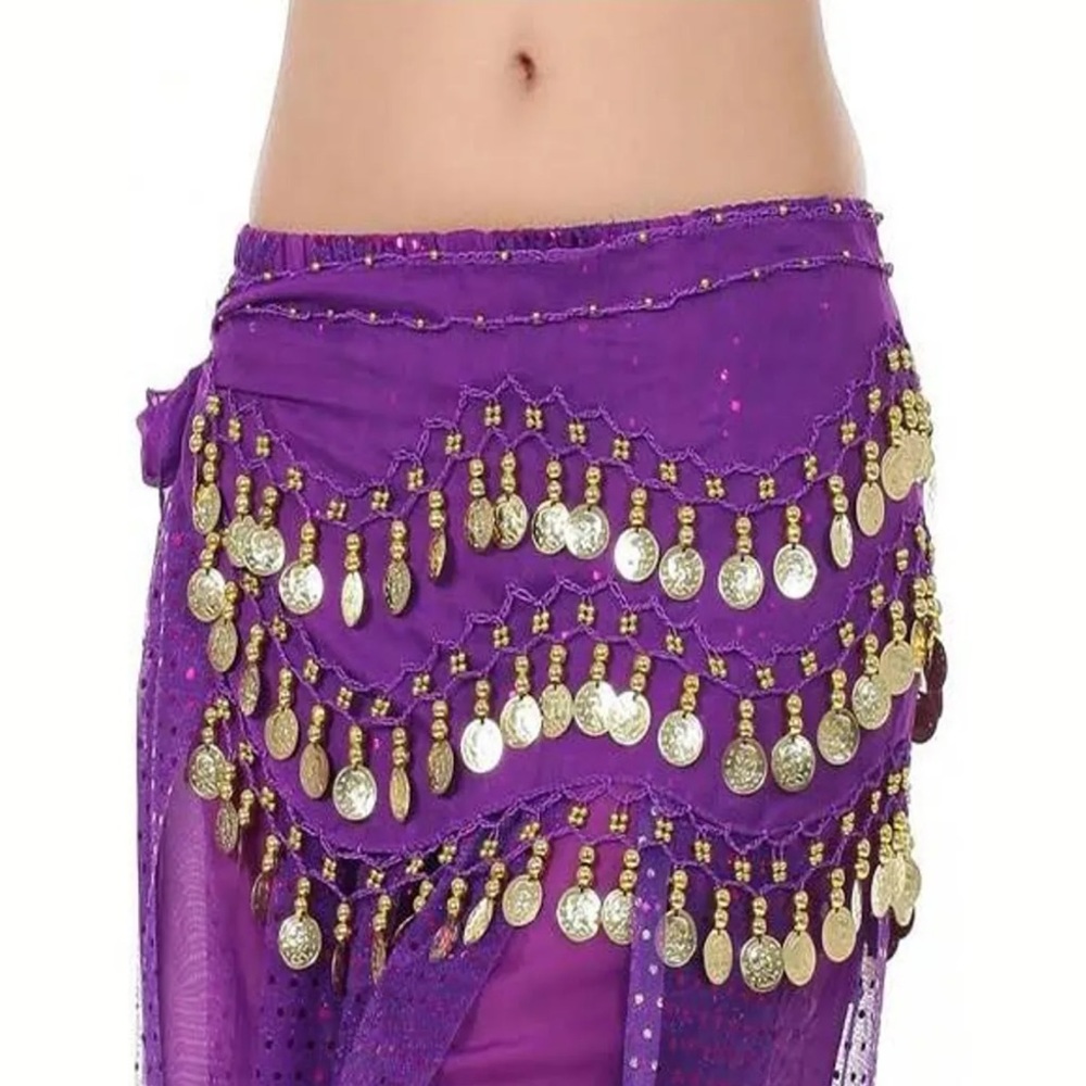 Purple Belly Dance Hip Scarf